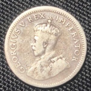 1932 South Africa Sixpence – George V – Sterling Silver (.925) Front