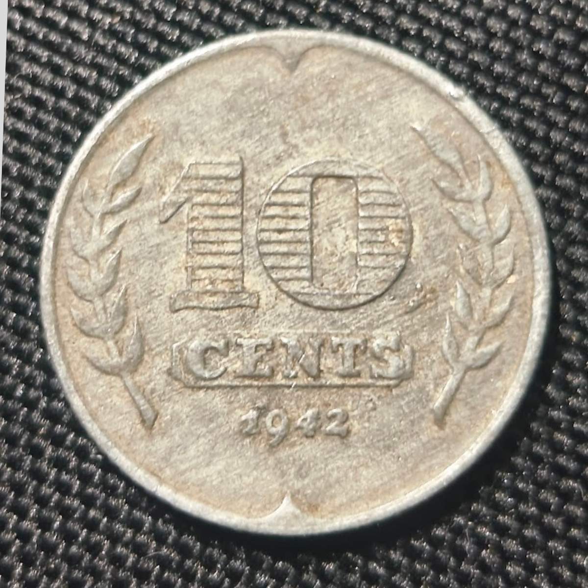 1942 Netherlands East Indies 10 Cents – WWII Emergency Issue Reverse