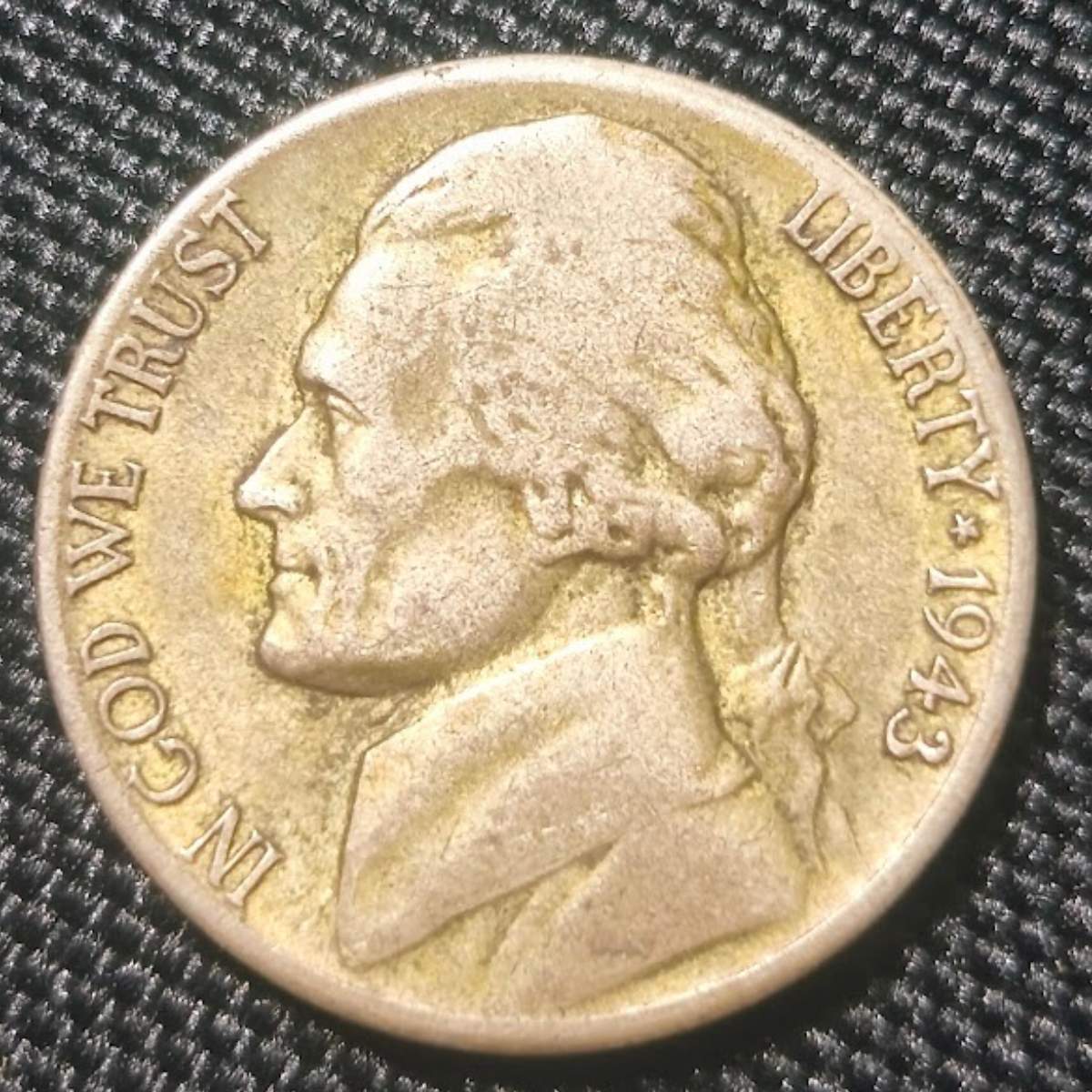 1943-S United States “War Nickel” – Silver Alloy WWII Issue Obverse