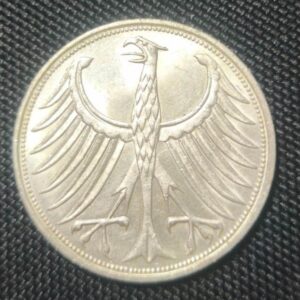 1968-J 5 Deutsche Mark – West Germany – Silver (Scarcer J Mint) Front