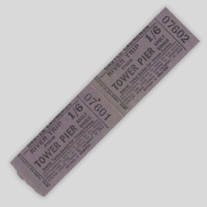 Castle Launches River Trip Tickets – Tower Pier 1/6 Fare | Pre-Decimal | Consecutive Pair | Bell Punch Co. London