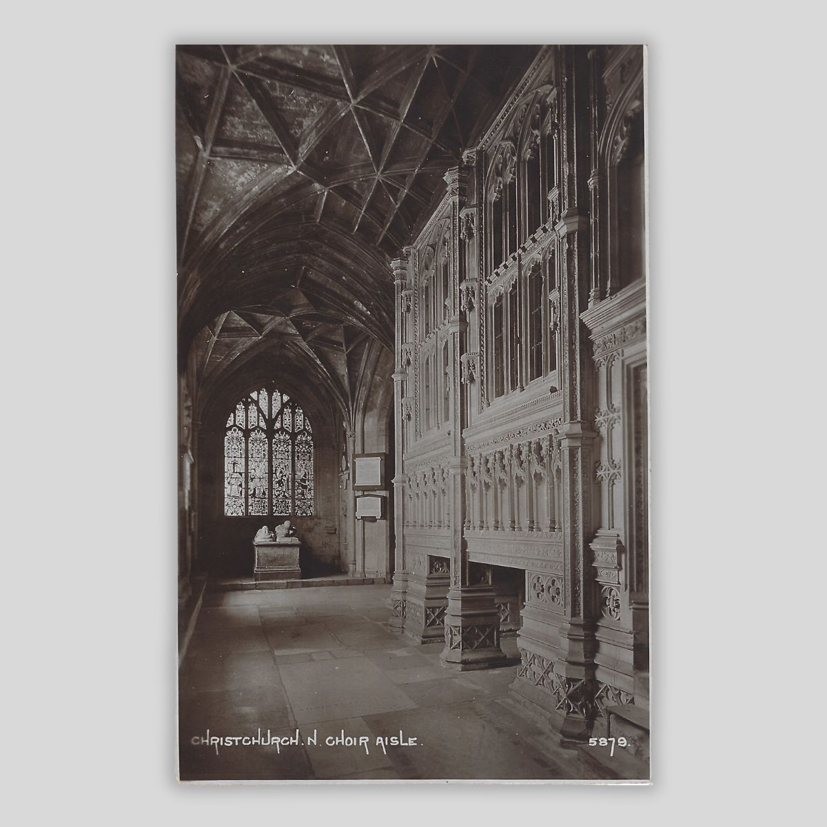 Christchurch Priory – North Choir Aisle (c.1910s–1920s Real Photo Postcard | 5879)