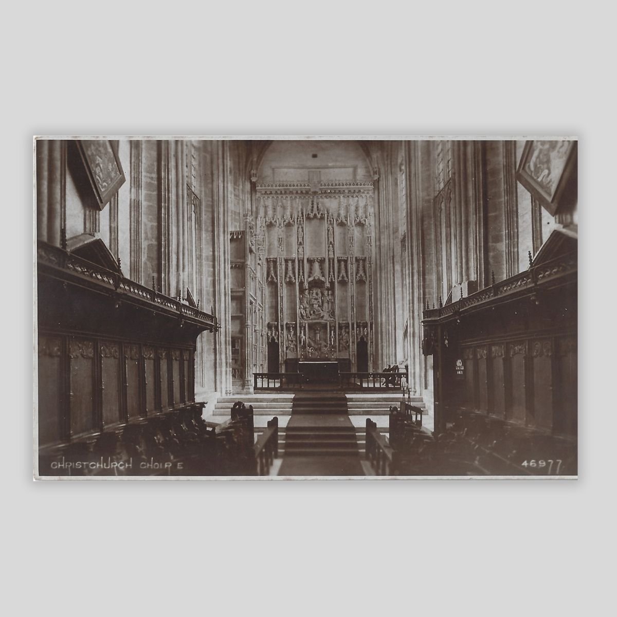 Christchurch Priory The Choir & High Altar Real Photo Postcard