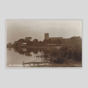 Christchurch Priory – Riverside View (c.1920s Real Photo Postcard | Judges Ltd., Hastings | No. 4641)