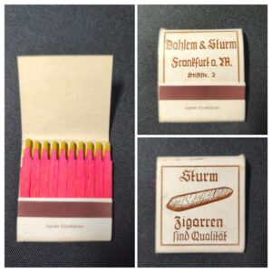 Dahlem & Sturm Matchbook – Vintage Frankfurt Cigar Shop Collectable (1950s–60s)