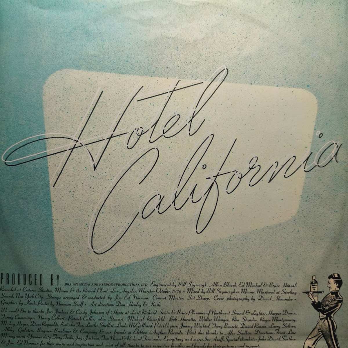 Eagles Hotel California UK Vinyl LP Inner Sleeve
