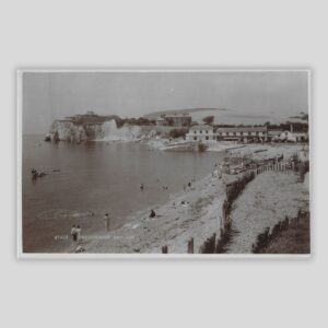 Freshwater Bay, Isle of Wight – Cliffs & Beachfront (c.1920s–30s Real Photo Postcard | “Solocaze Series” | E.A. Sweetman & Son | 37432)