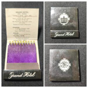 Grand Hotel Matchbook – Vintage Oslo Collectable (1950s–60s)