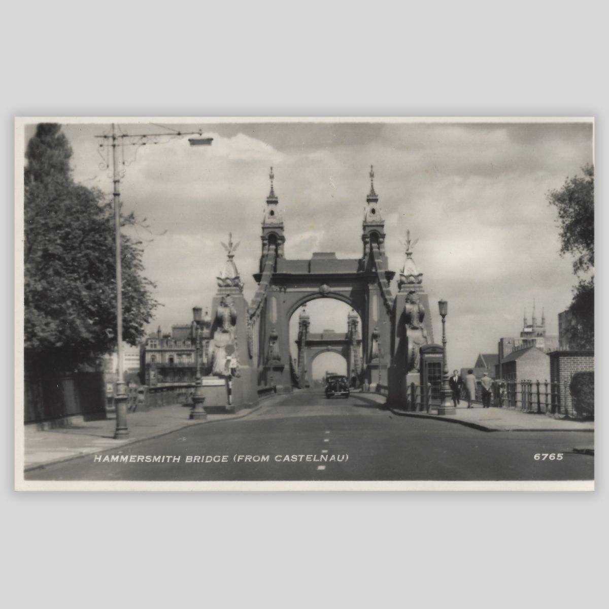 Hammersmith Bridge (from Castelnau) – Real Photo Postcard | D. Constance Ltd | RP | c.1930s Front