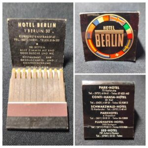 Hotel Berlin Matchbook – Vintage German Travel Collectable (1960s–70s)