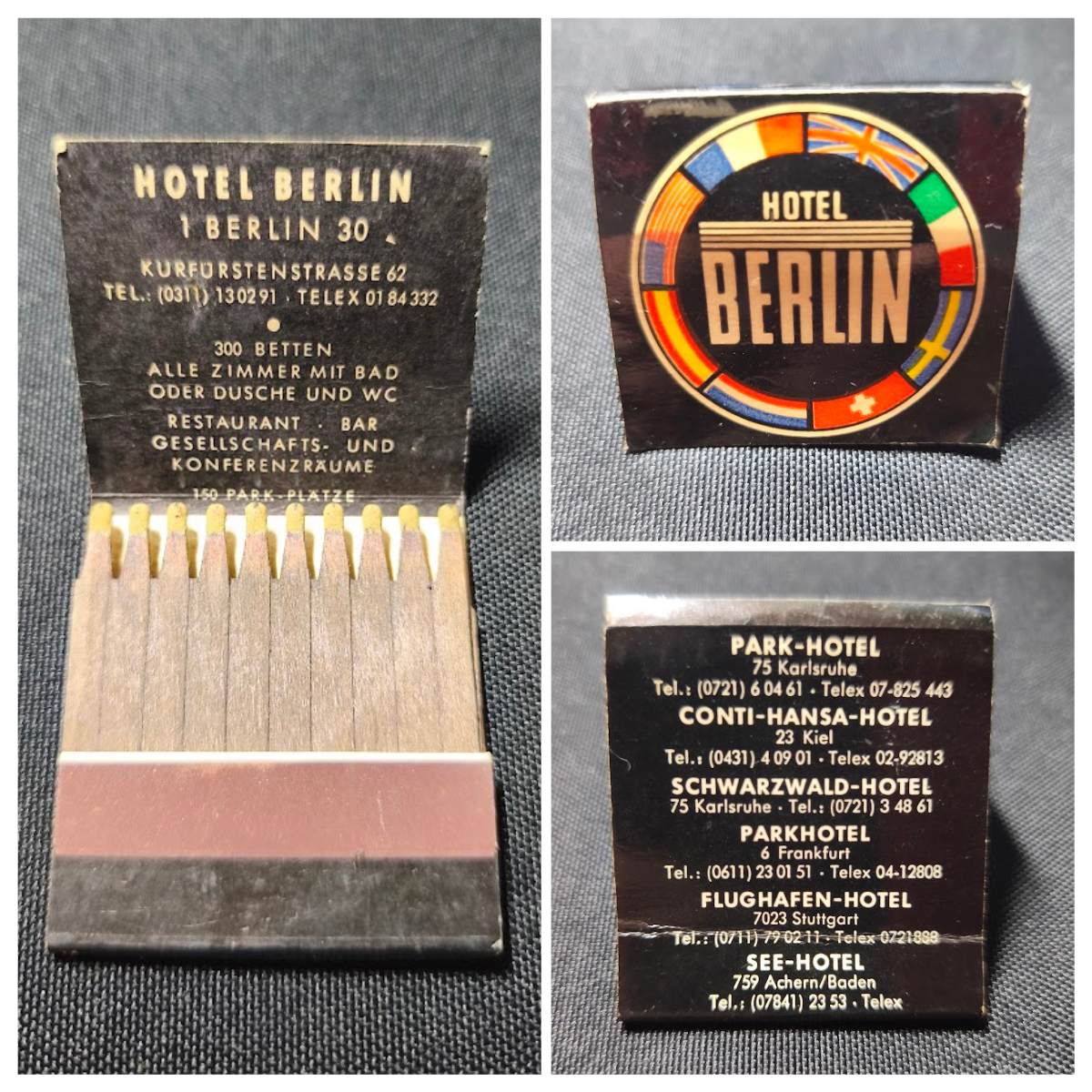 Hotel Berlin Matchbook – Vintage German Travel Collectable (1960s–70s)