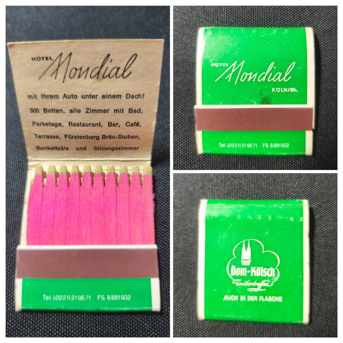 Hotel Mondial Köln Matchbook – Vintage German Hotel Collectable (1960s–70s)