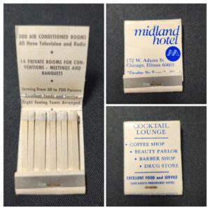 Midland Hotel Matchbook – Vintage Chicago Collectable (1950s–60s)