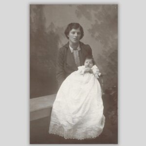 Mother & Baby Christening Portrait Real Photo Postcard (RPPC) Front