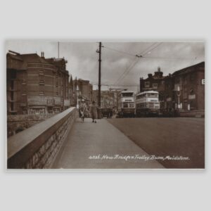 New Bridge & Trolley Buses, Maidstone – Real Photo Postcard (c.1930s | Sunshine Series | Sweetman & Son) Front