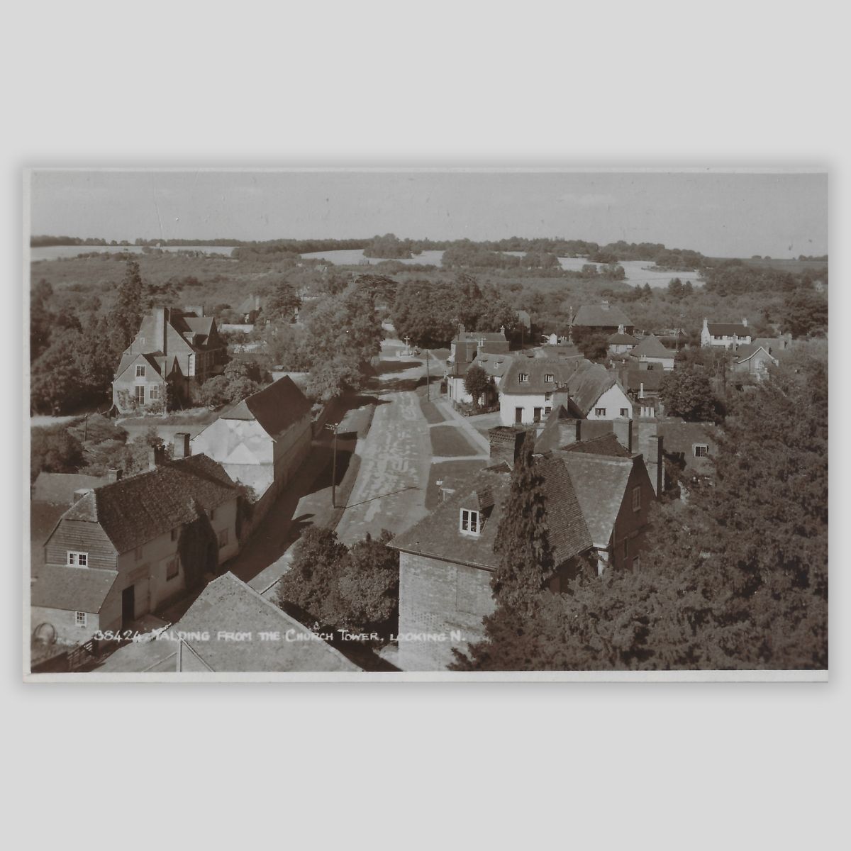 Orcheston from the Church Tower, Looking N. – Real Photo Postcard Sunshine Series RP c.1930s–40s Front