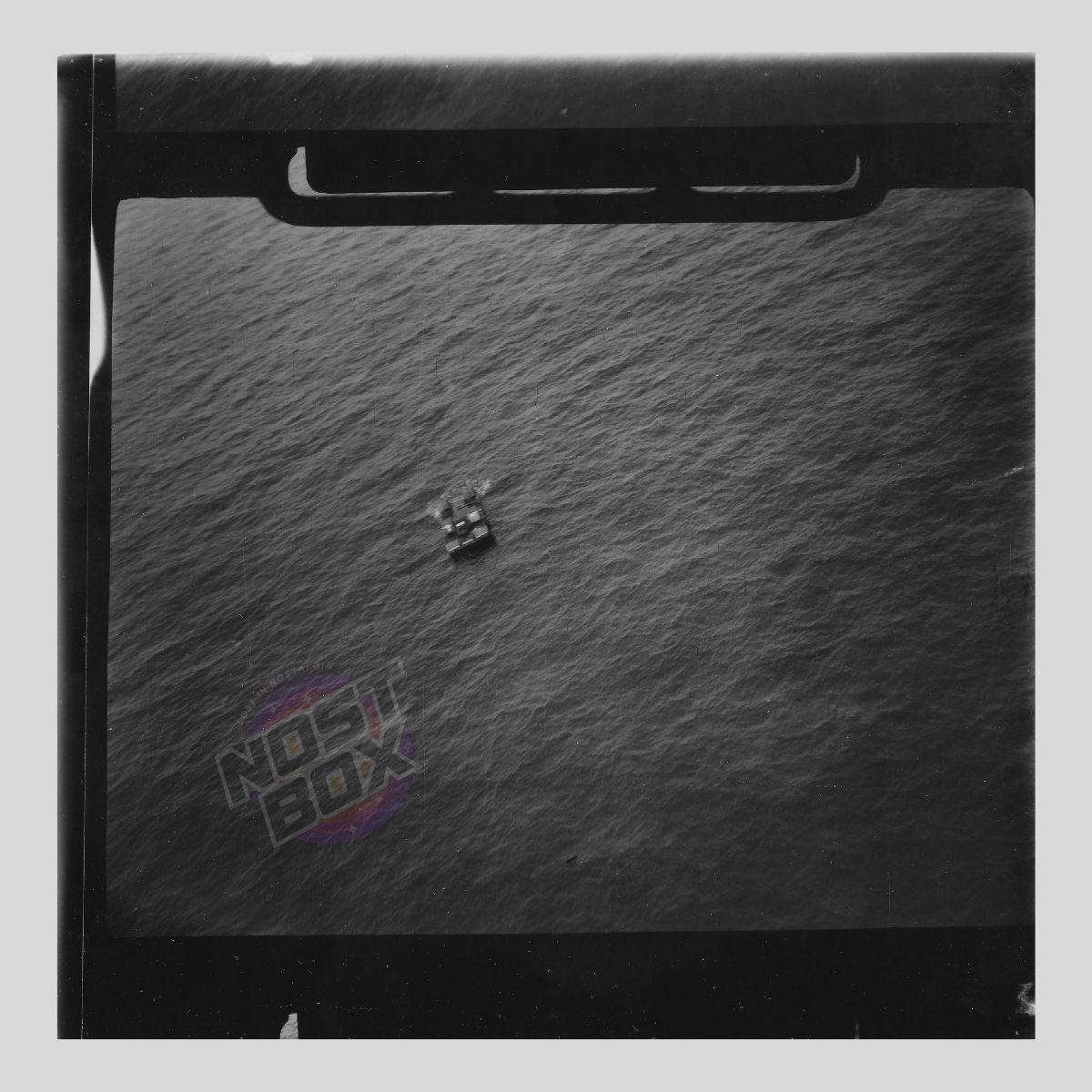 Original WWII RAF Reconnaissance Photograph – “Unknown Coastal Target / Mechanical Floating Platform” – 1944