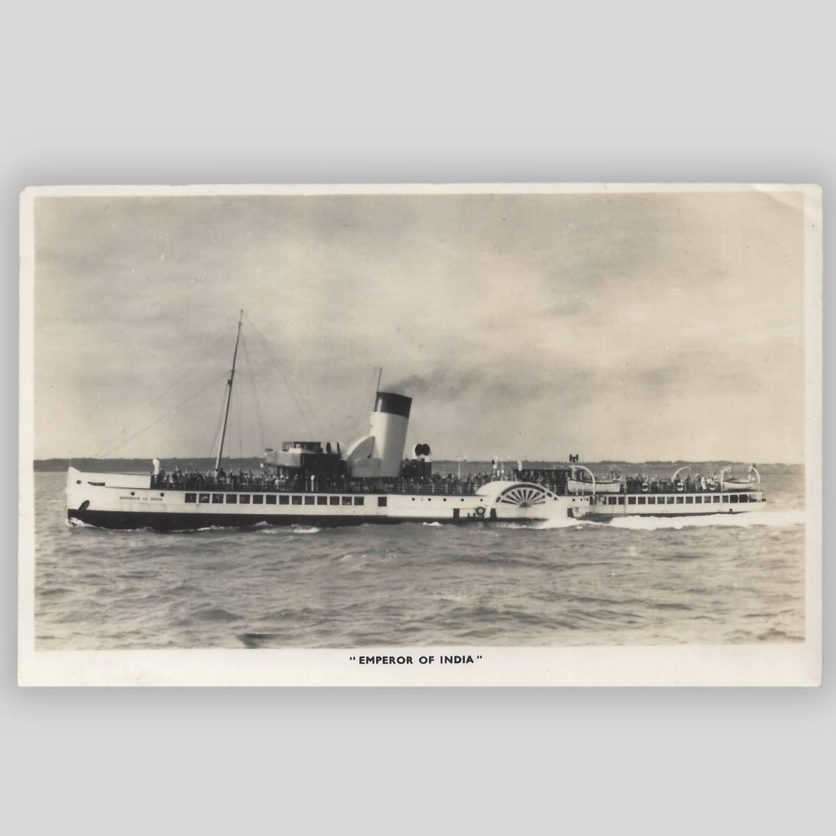 Paddle Steamer “Emperor of India” – Real Photo Postcard (RPPC) | Young’s Photographic Service, Bournemouth