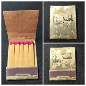 Palace Brussels Matchbook – Vintage Belgian Hotel Collectable (1950s–60s)