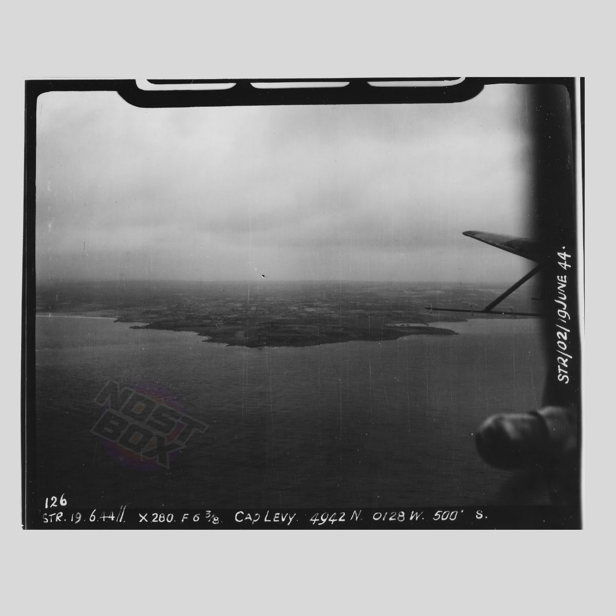 RAF Recon Photo – Cap Lévi Coastal Defences, Cherbourg (STR02, 19 June 1944)