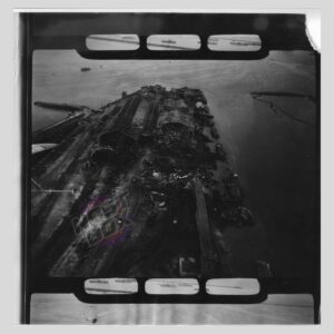 RAF Recon Photo – Cherbourg U-Boat Pens Bomb Damage (STR-series, June 1944) – Original Air Ministry Print