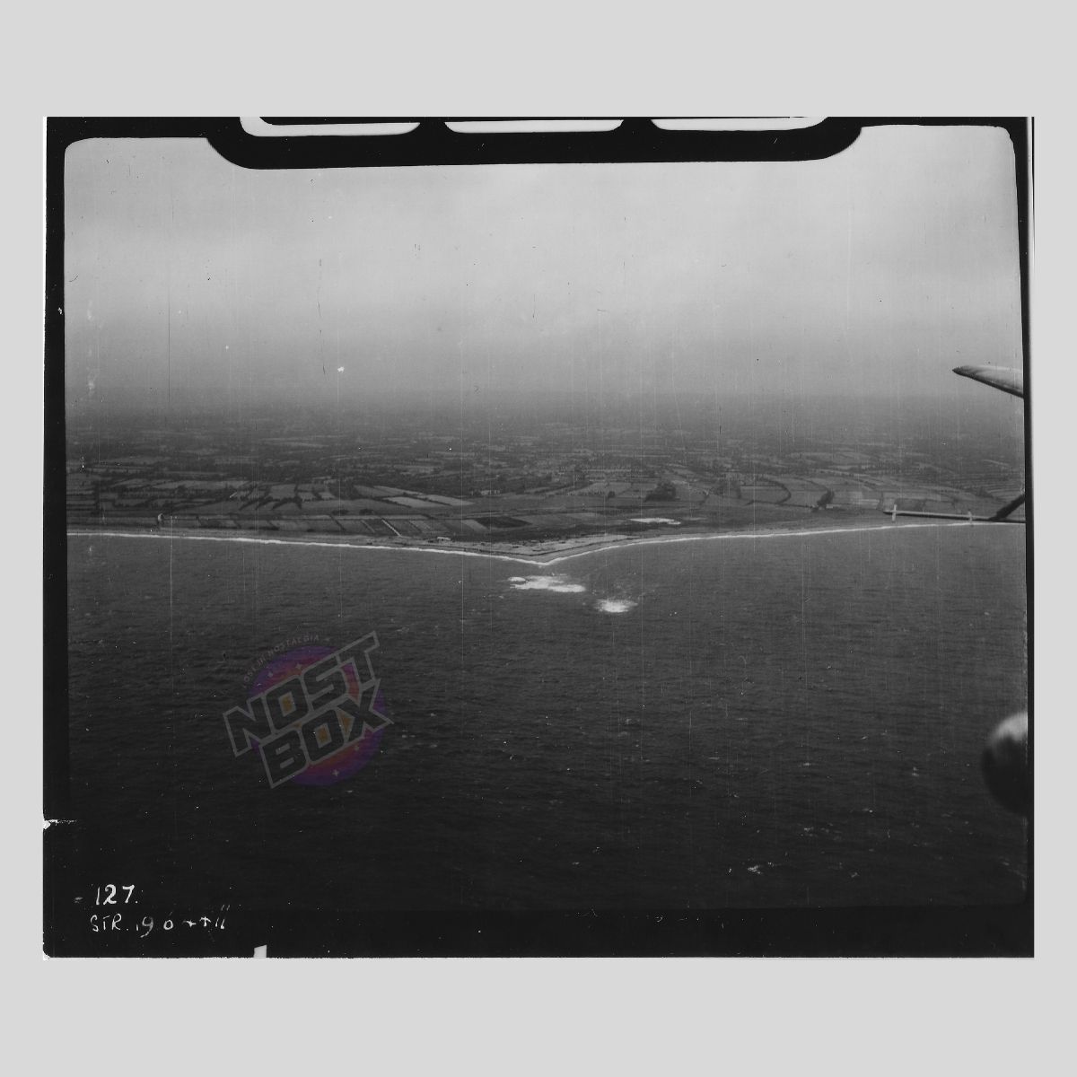 RAF Reconnaissance Photograph – Coastal Impact & Shoreline Intel (Frame 127 – 19 June 1944)