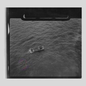 RAF Reconnaissance Photograph – Loaded LCT Wreck with Jeep On Deck (WWII D-Day Coastal Intel)