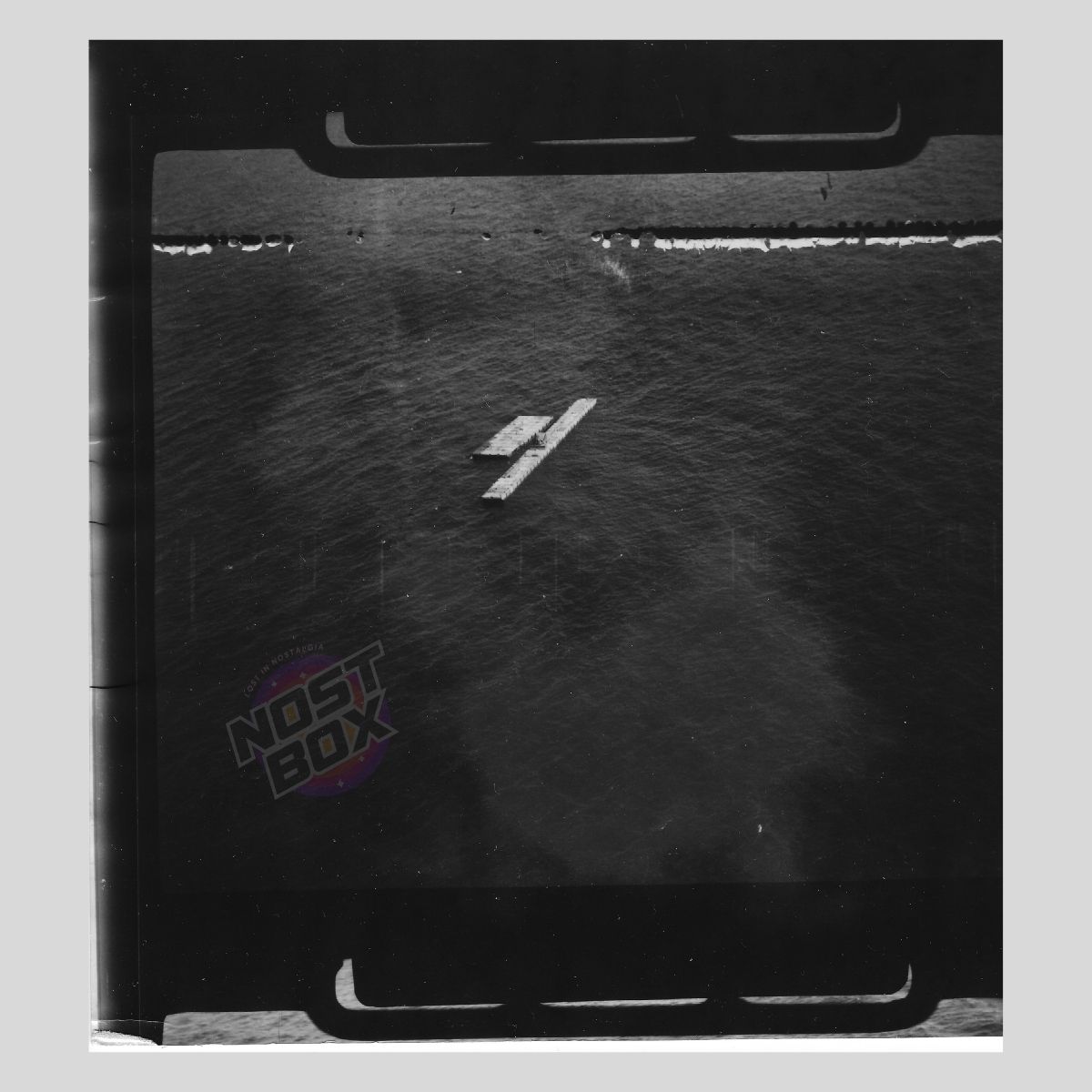 RAF Reconnaissance Photograph – Mulberry B Pierhead & Gooseberry Breakwater (D-Day, 1944)