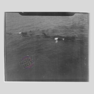 RAF Strike Photograph – Early Bomb Splash Pattern at Sea