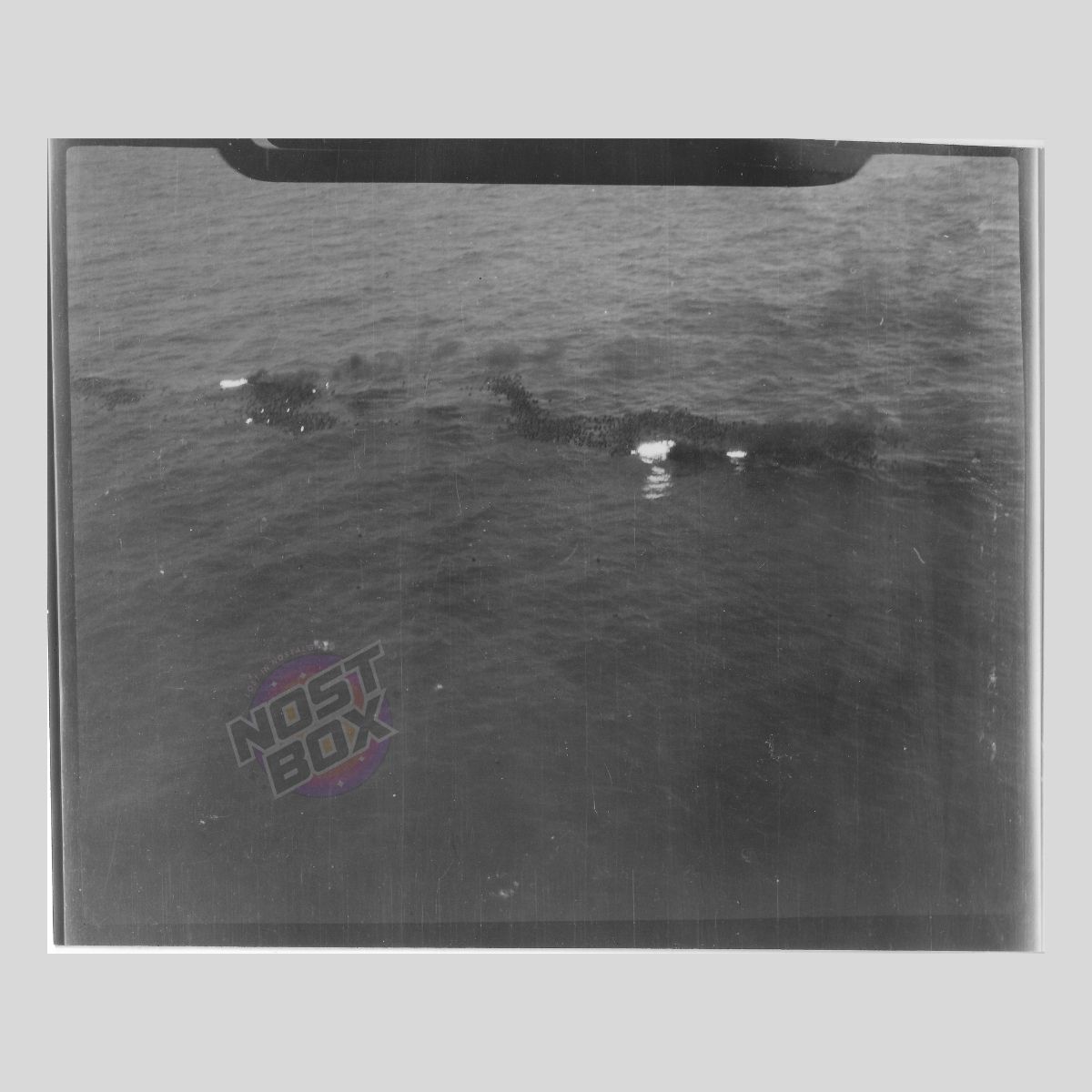 RAF Strike Photograph – Early Bomb Splash Pattern at Sea