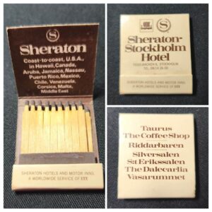 Sheraton Stockholm Hotel Matchbook – Vintage Swedish Collectable (1970s)