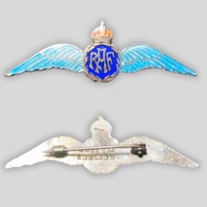 Silver RAF Enamel Sweetheart Wings Brooch “Made in England” Early–Mid 20th Century