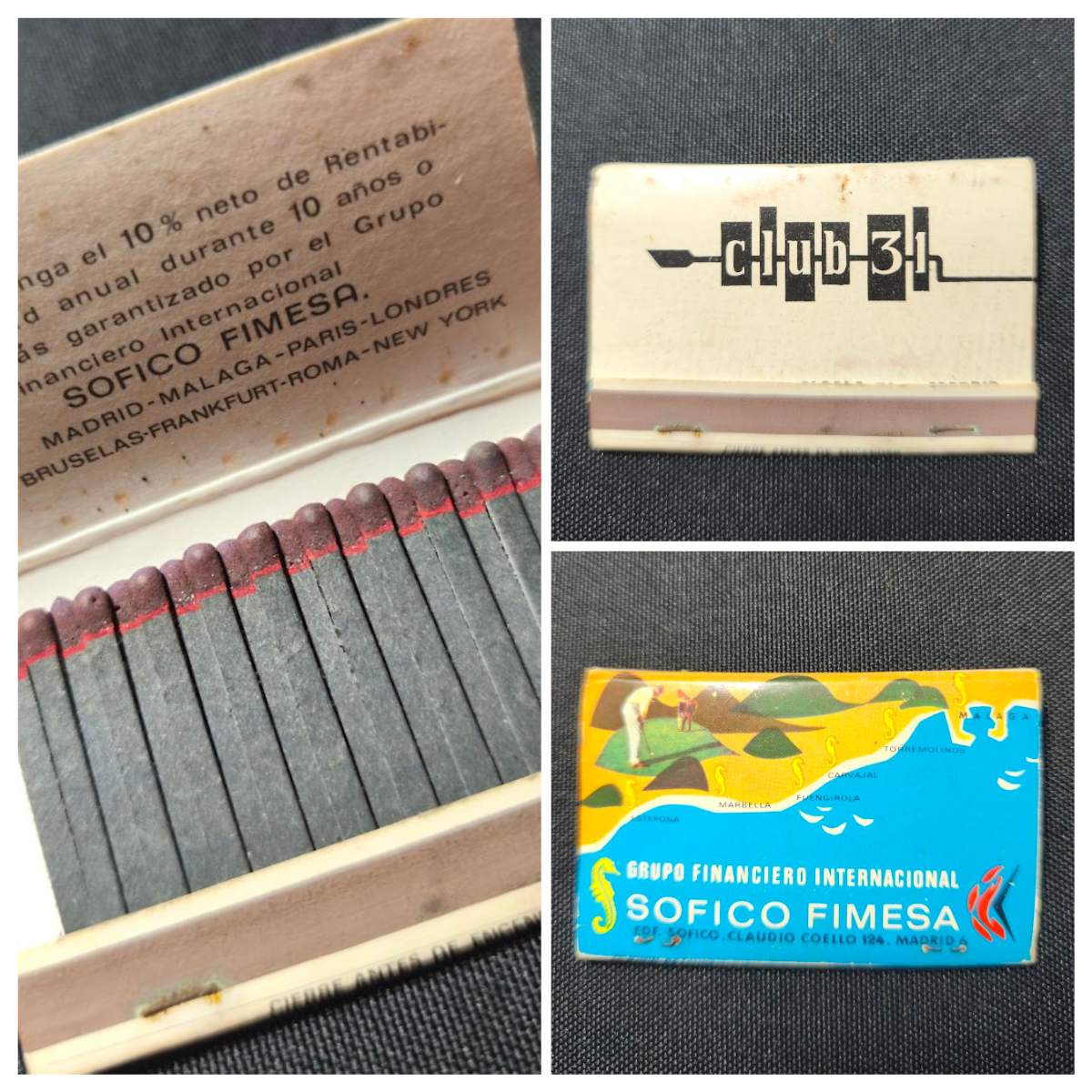 Sofico Fimesa Club 31 Matchbook Madrid Spain
