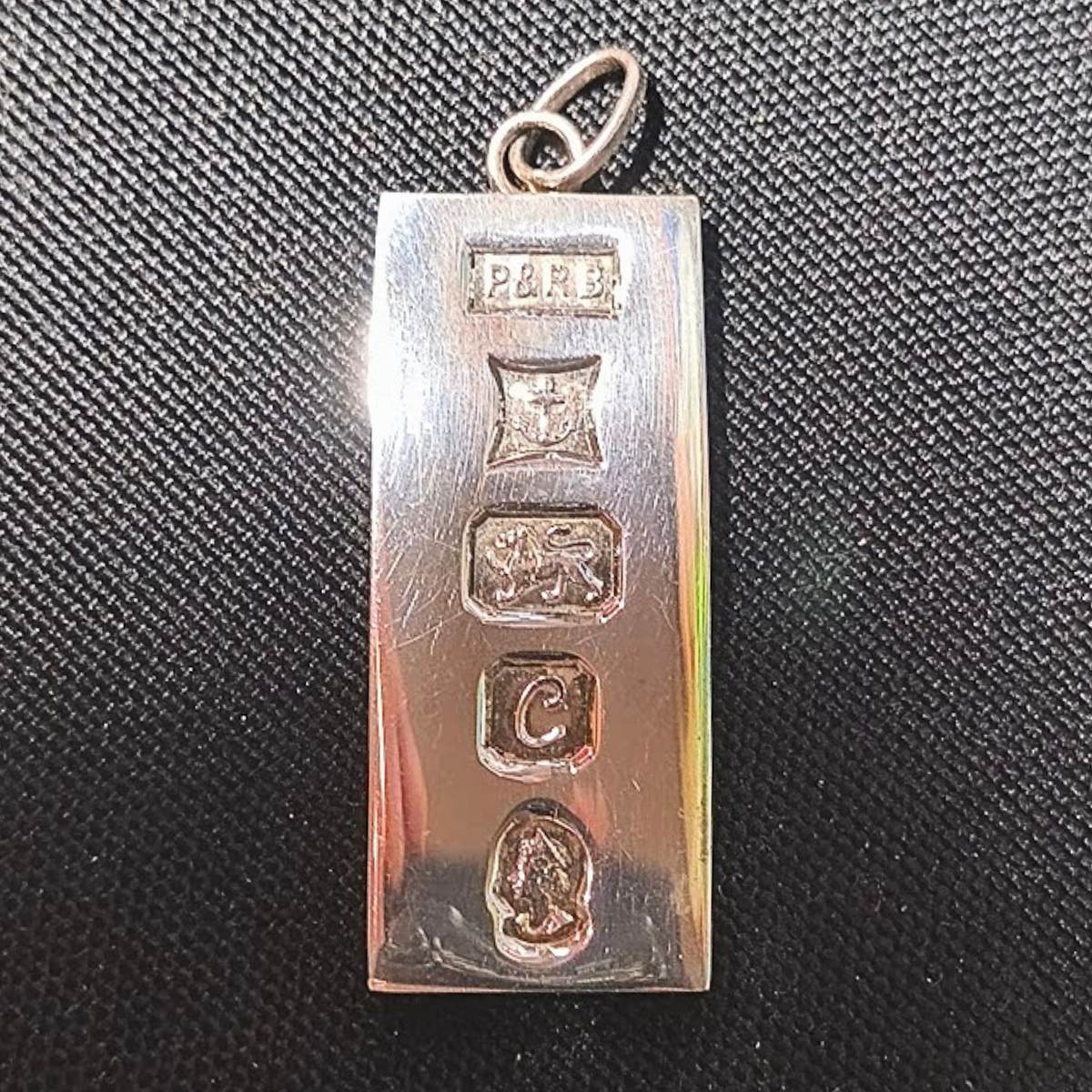 Sterling Silver Full Ingot Pendant – 31.83g | Birmingham 1977 | Jubilee Hallmark | Payton, Pepper & Son (P&RB) Hallmark View