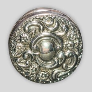 Sterling Silver Repousse Pill Box 1904 Birmingham William Devenport Gilded Interior