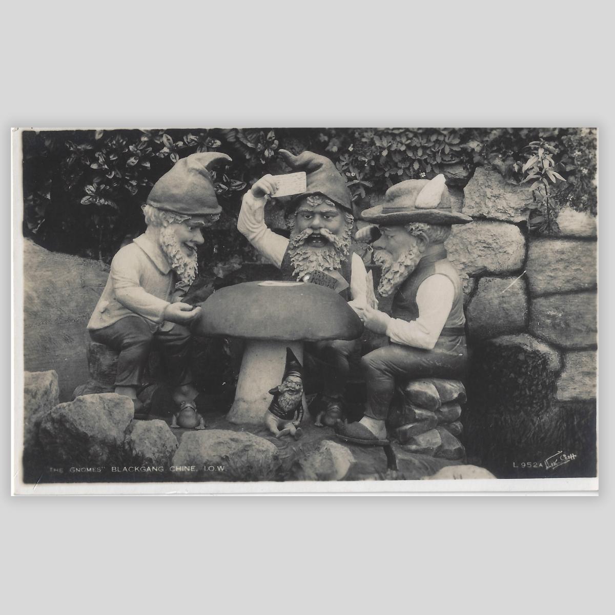 The Gnomes Blackgang Chine Isle of Wight Vintage RPPC Walter Scott Bradford Front