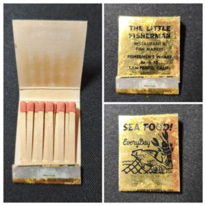 The Little Fisherman Matchbook California USA
