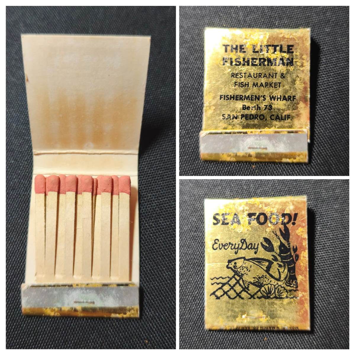 The Little Fisherman Matchbook California USA