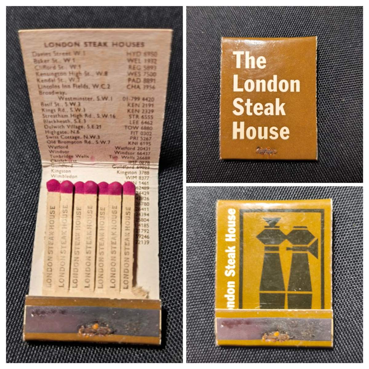 The London Steak House Matchbook