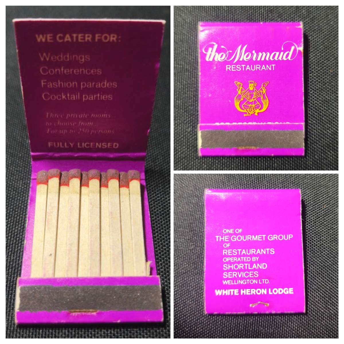 The Mermaid Restaurant – Vintage Matchbook (Wellington, New Zealand)