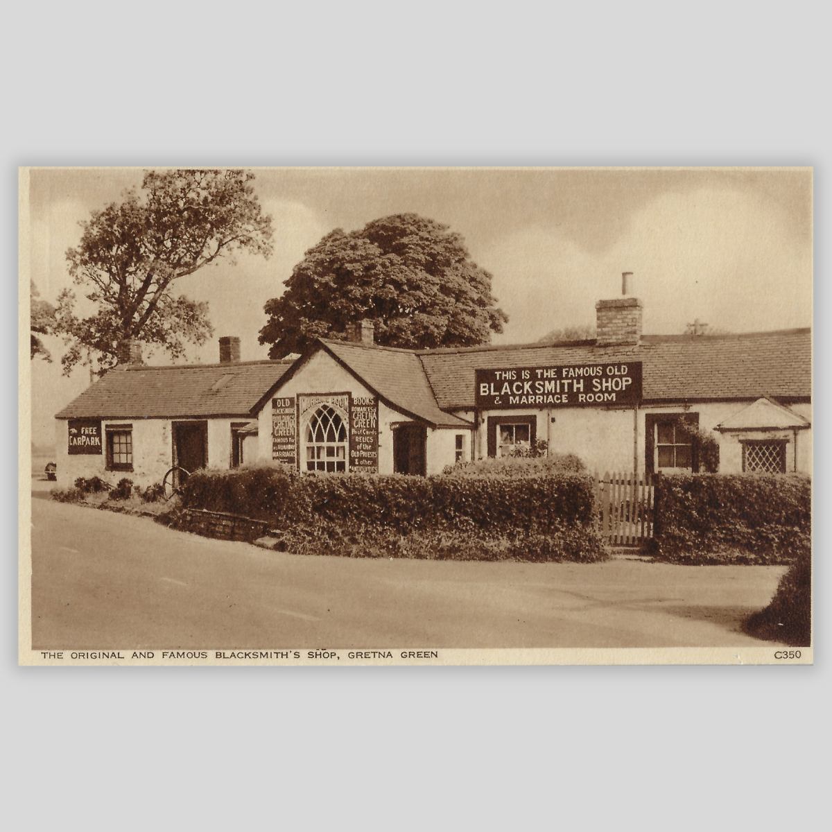 The Original & Famous Blacksmith’s Shop – Gretna Green (Vintage RP Postcard Front
