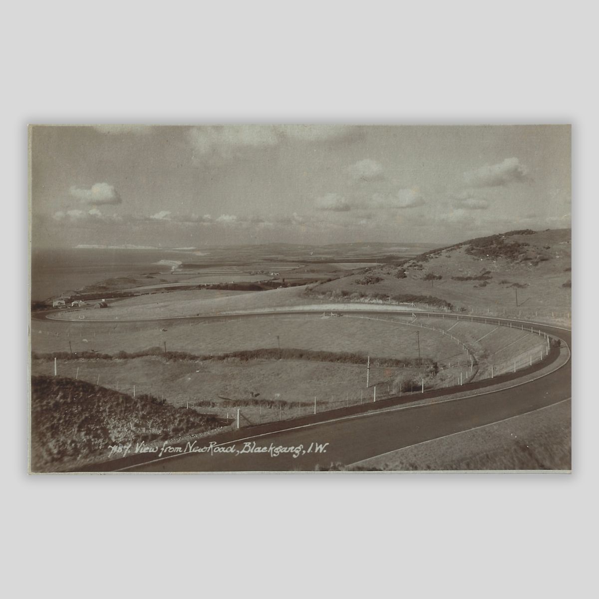 The View from New Road, Blackgang, Isle of Wight (c.1930s Real Photo Postcard | Judges 10578)