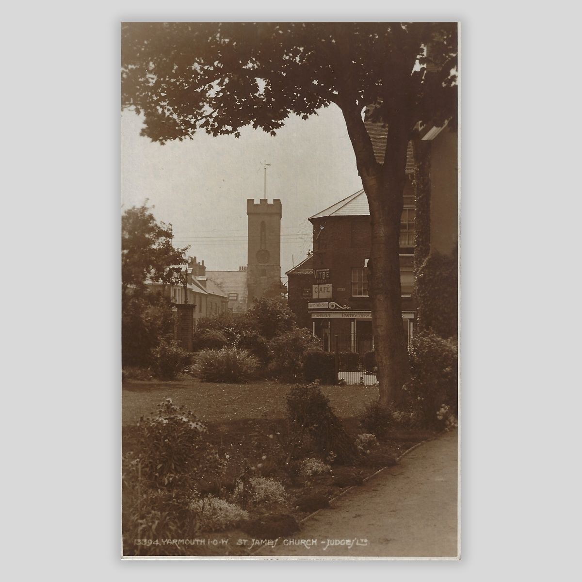 13394 – Yarmouth, I.O.W – St James’ Church (c.1920s Sepia RPPC | Judge’s Ltd)