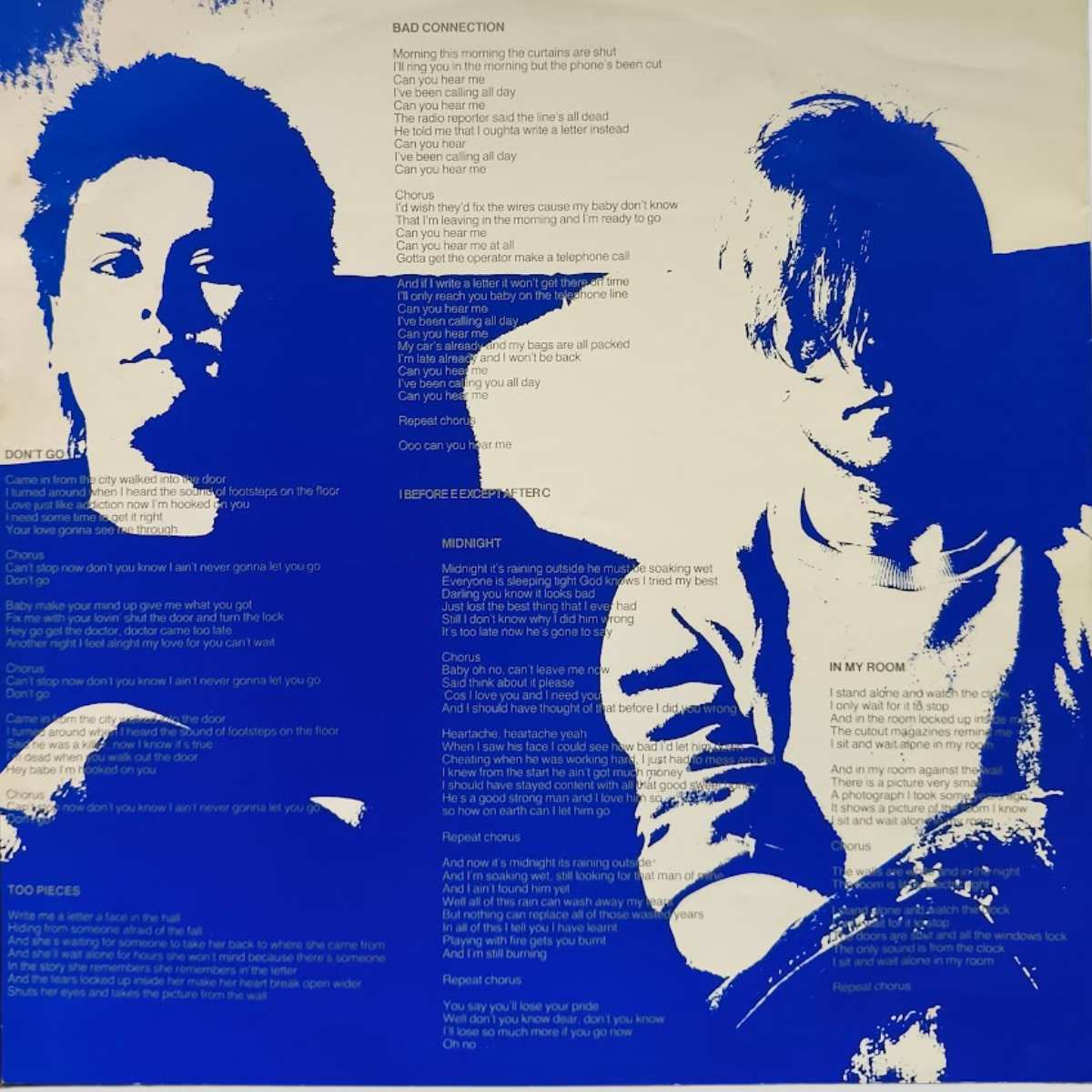 Yazoo Upstairs at Eric’s 1982 UK Vinyl LP Inside Sleeve 2