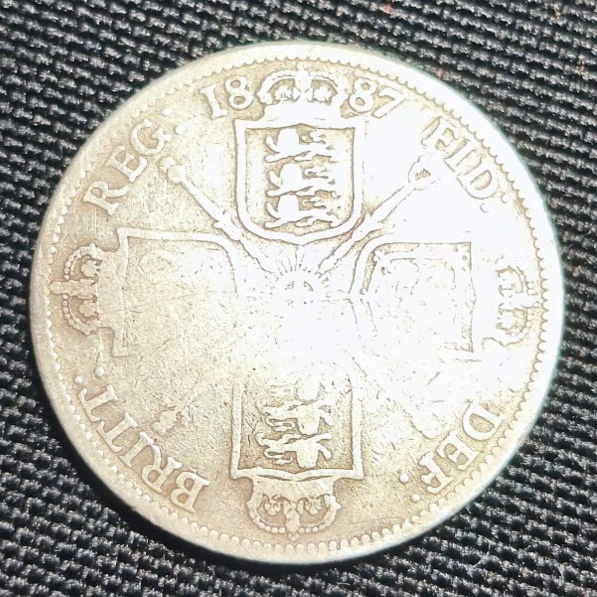 1887 Victorian Florin – Queen Victoria Jubilee Head – Sterling Silver (.925) Reverse