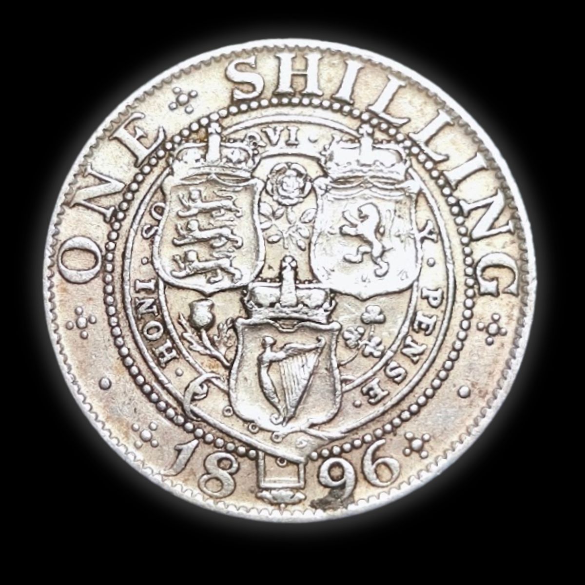 1896 Victorian Sterling Silver One Shilling – Queen Victoria Veiled Head – .925 Silver - Image 2