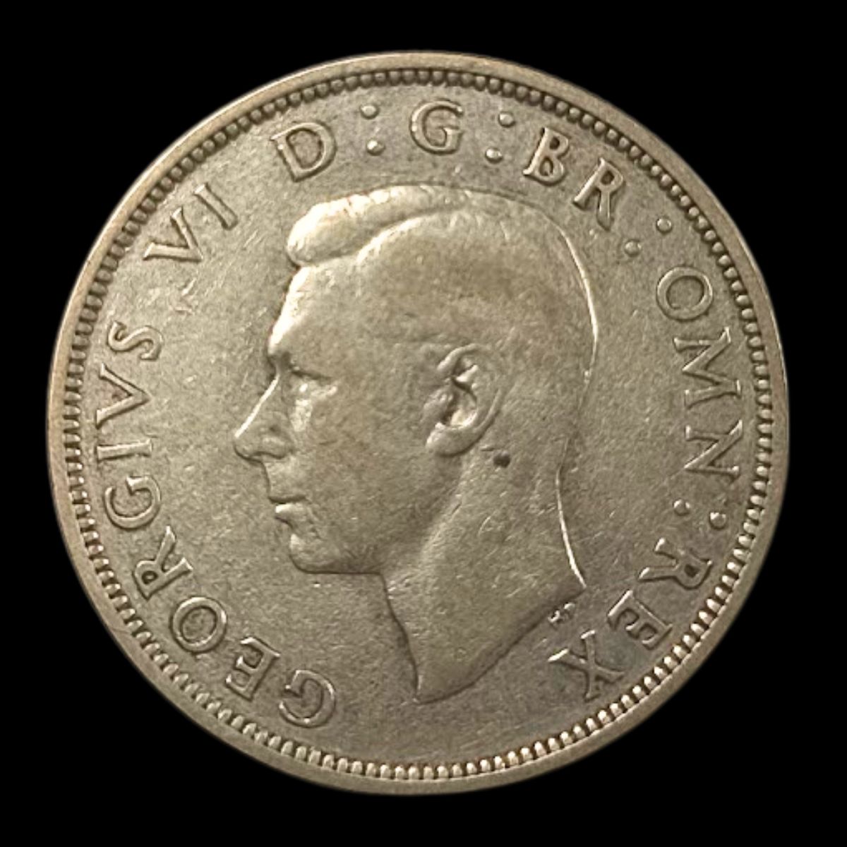 1939 George VI Silver Half Crown Obverse