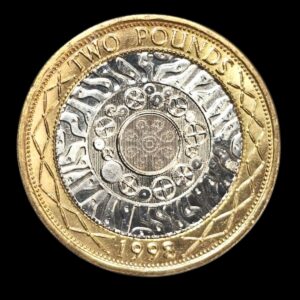 1998 Standing on the Shoulders of Giants £2 Coin Reverse