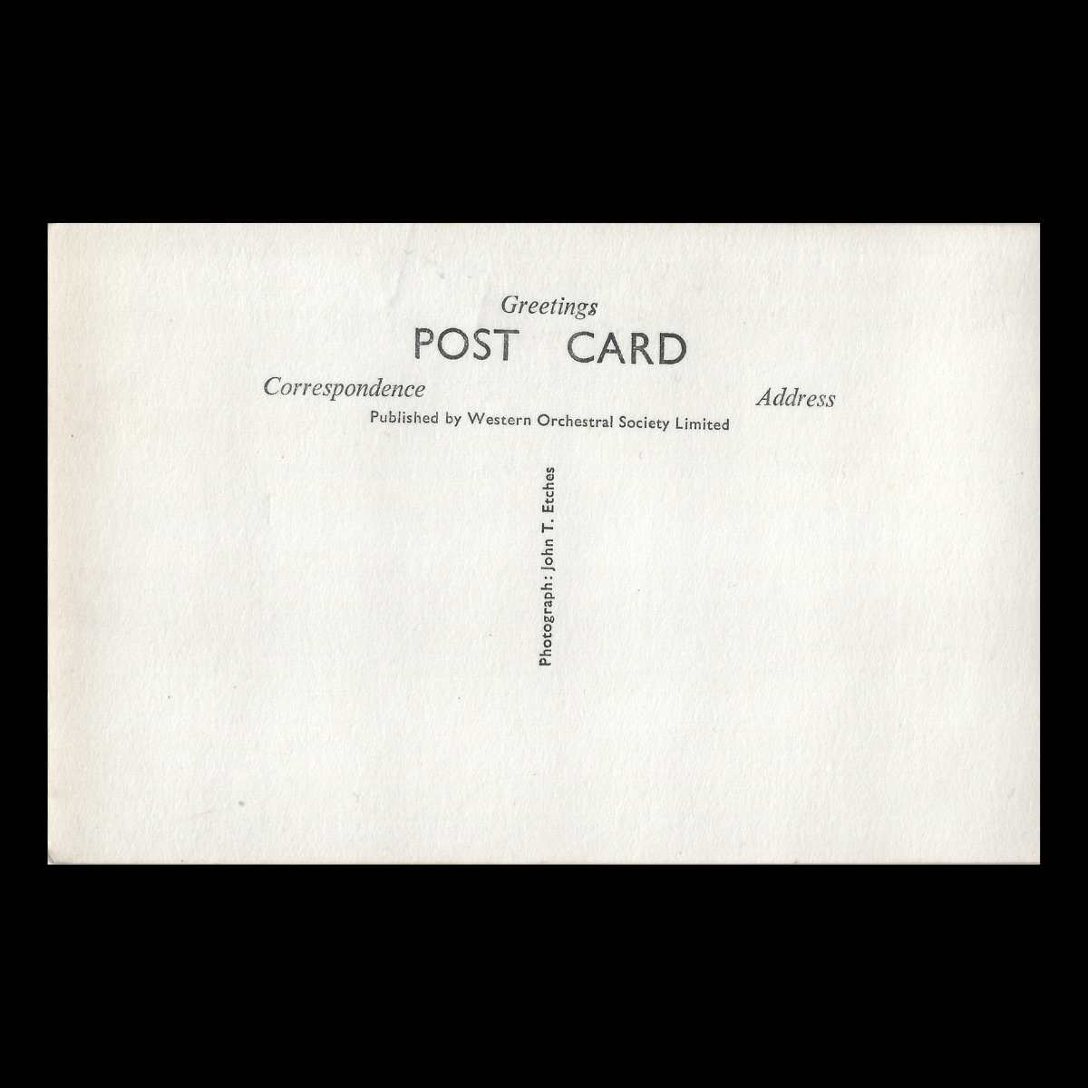 Bournemouth Symphony Orchestra in Concert (c.1950s Real Photo Postcard) Reverse