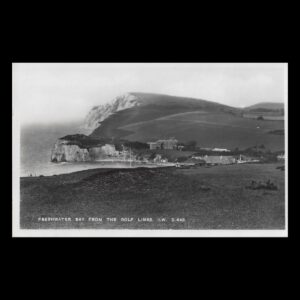 Freshwater Bay from the Golf Links, Isle of Wight Real Photo Postcard